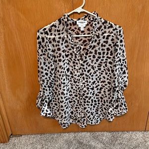 Express Portofino Slim Fit Print Blouse